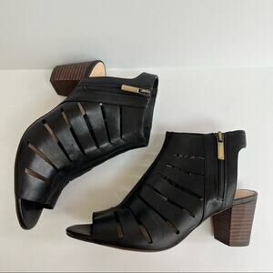 CLARKS Deloria Ivy Caged Bootie Sandals Black